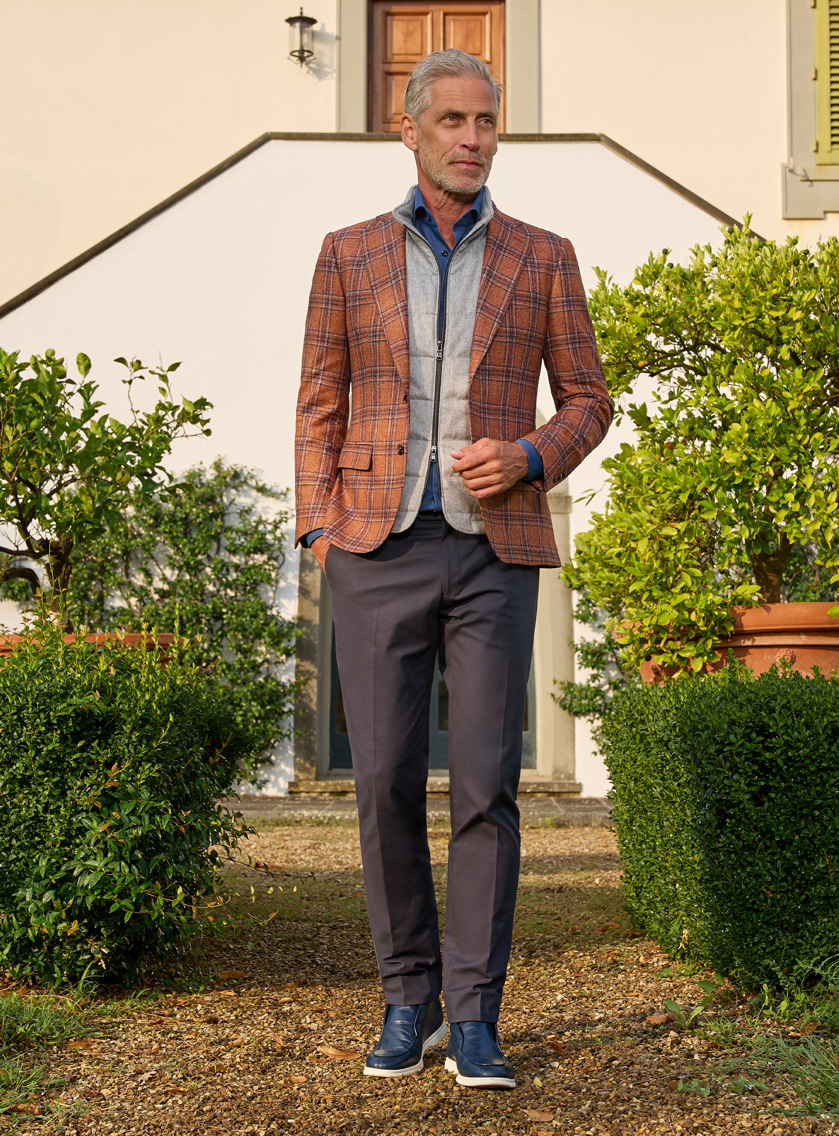 Refined Jacket In Wool, Silk & Linen