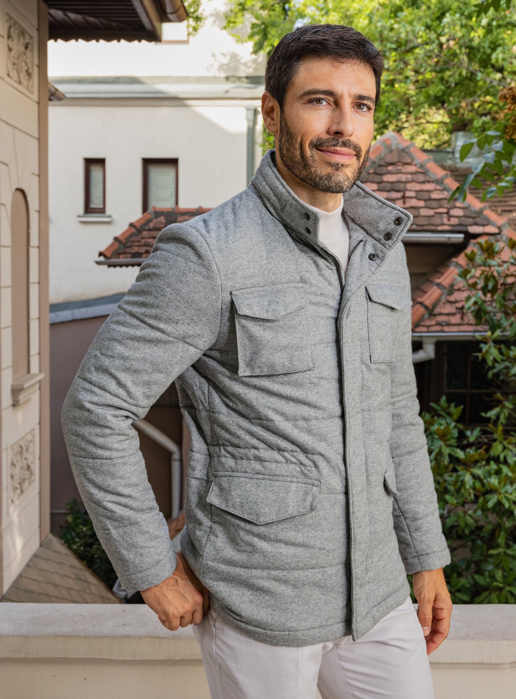 DELUXE FIELD JACKET IN PURE CASHMERE