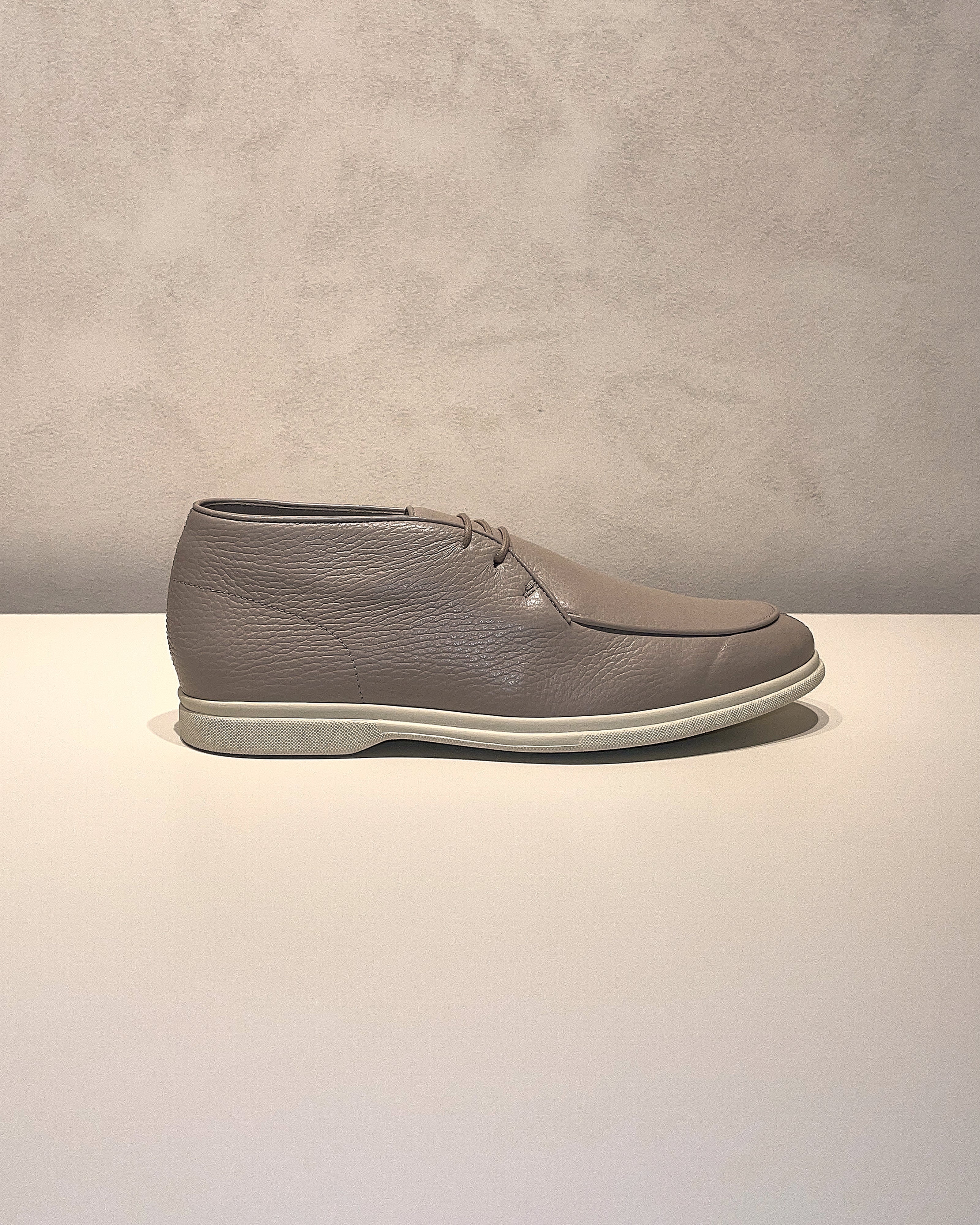 Stone Grey Grained Elegance Premium Loafers