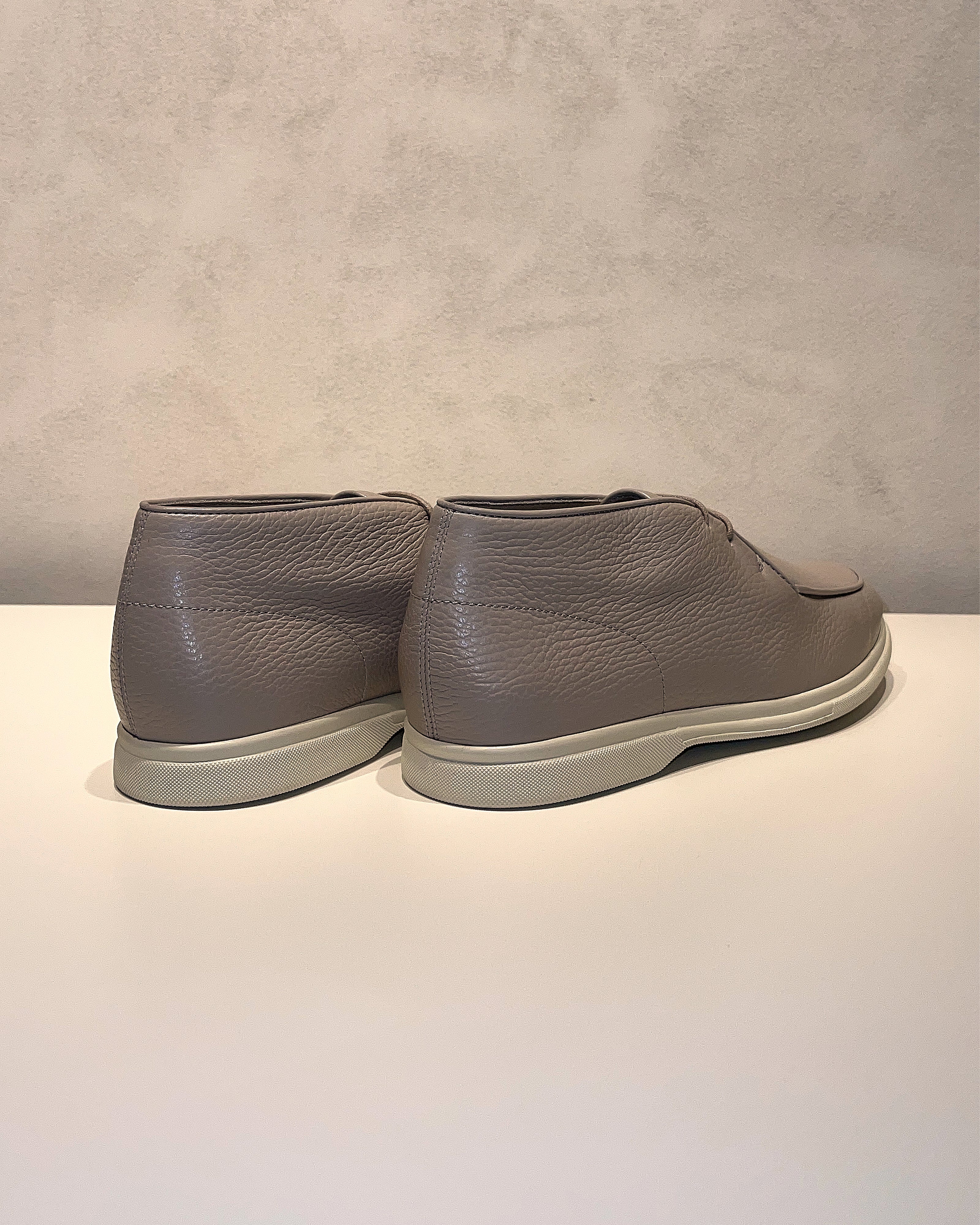 Stone Grey Grained Elegance Premium Loafers