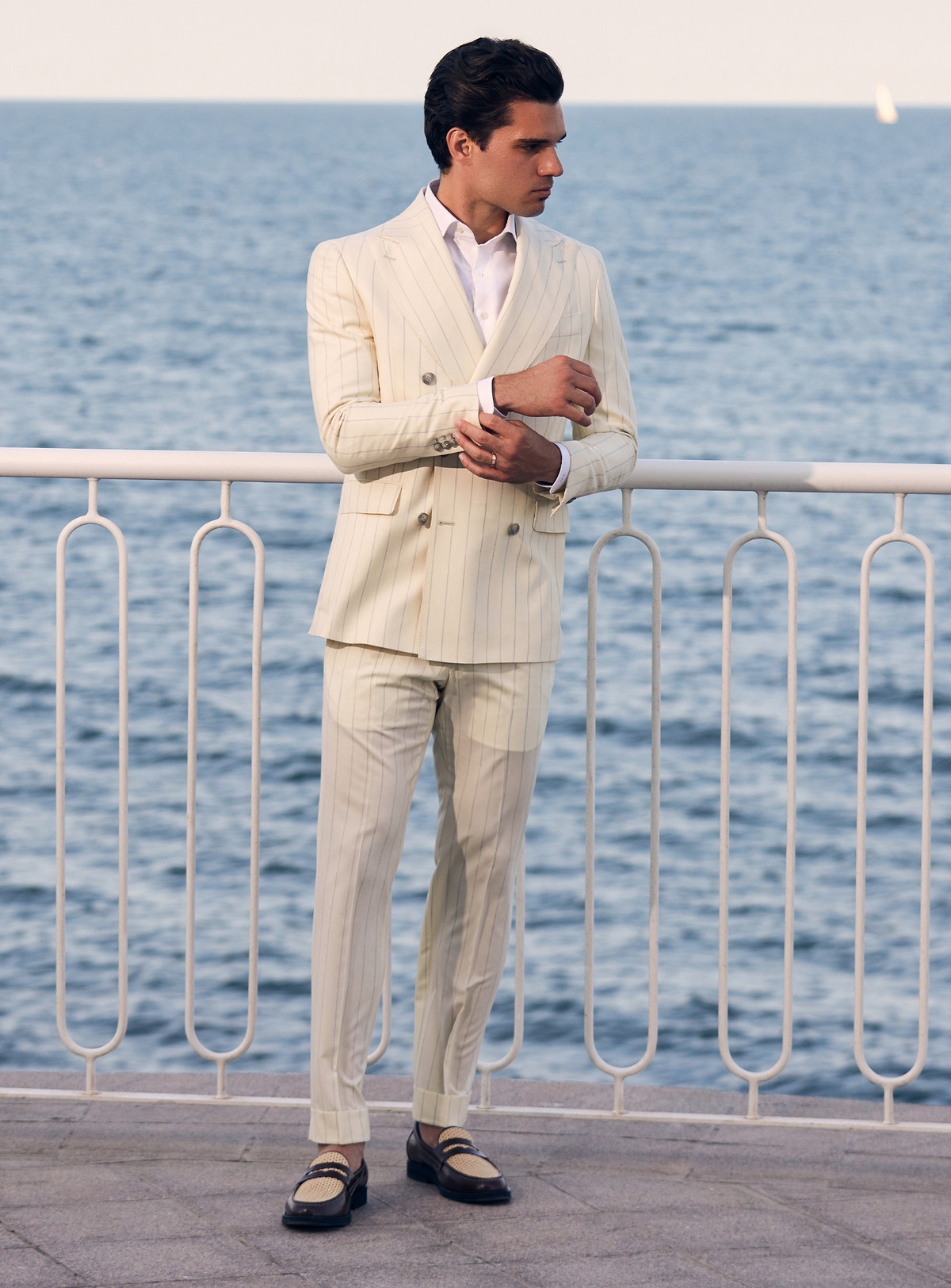 Capri Cream Pinstripe Suit