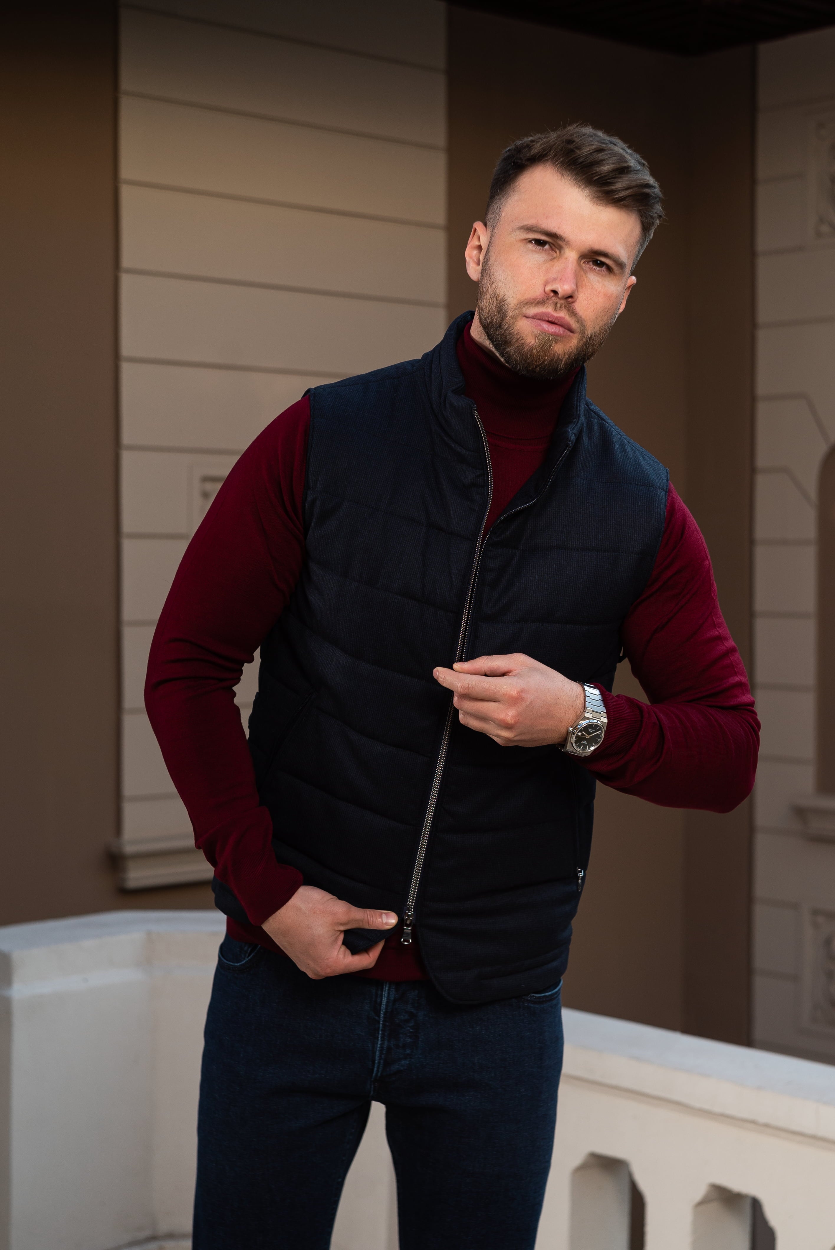 Knit Turtle Neck Burgundy Consiglieri