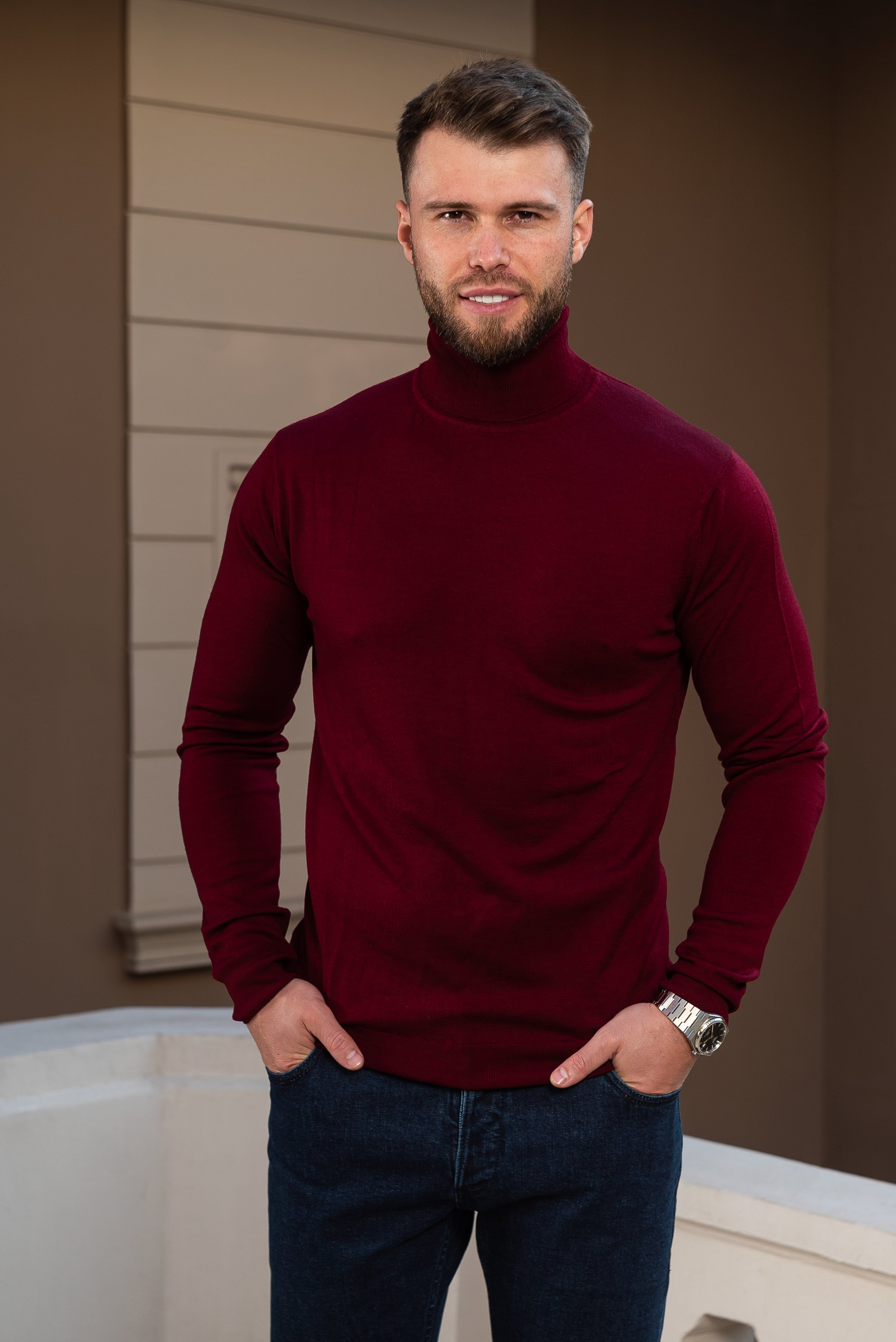 Knit Turtle Neck Burgundy Consiglieri