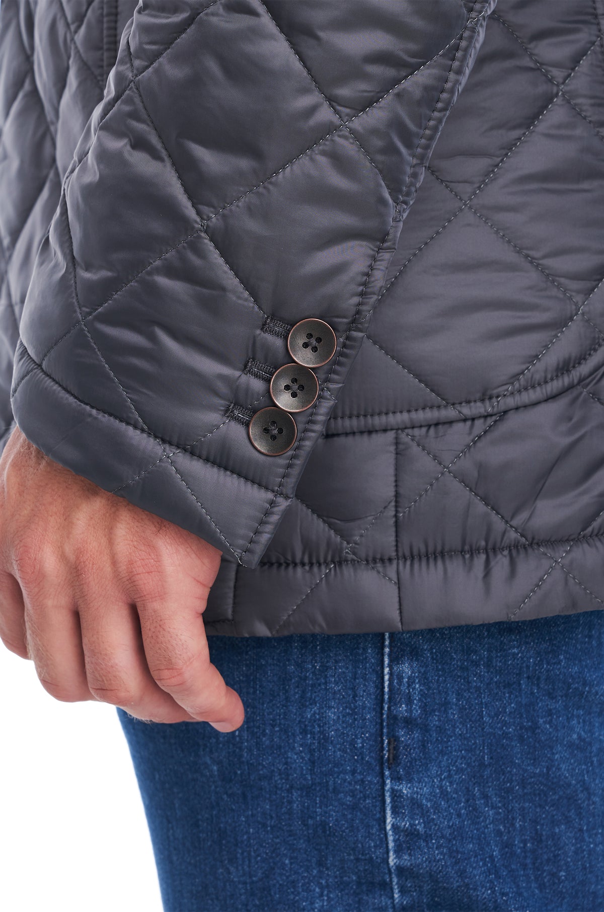 Manșeta și nasturii sacoului matlasat bleumarin Quilted Jacket Privé