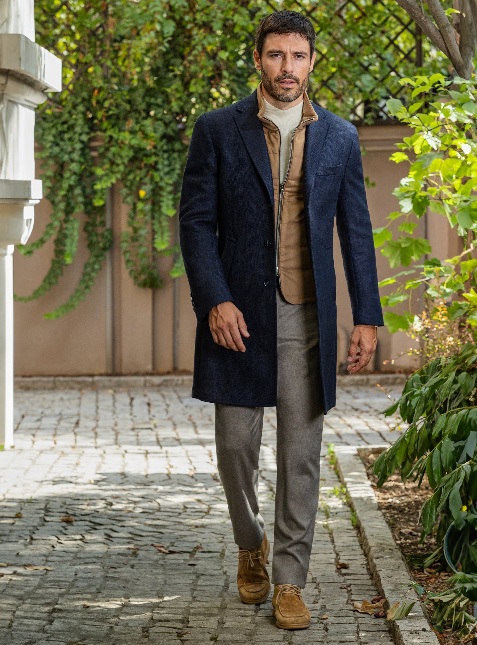 The Navy Nobility: Luxurious Wool Overcoat