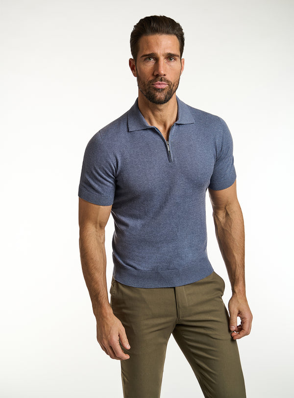 Refined T-Shirt Cashmere & Cotton Half Zip