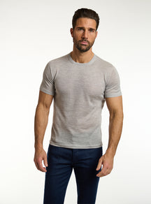 Tricou Consiglieri gri deschis cu decolteu rotund și pantaloni bleumarin