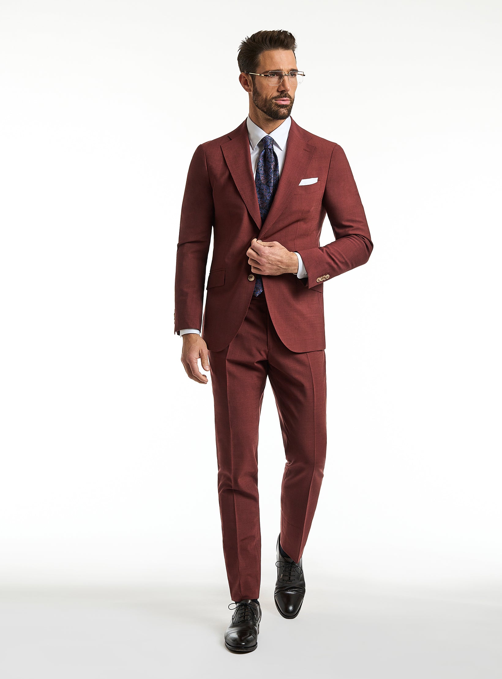 The Burgundy Brilliance Suit