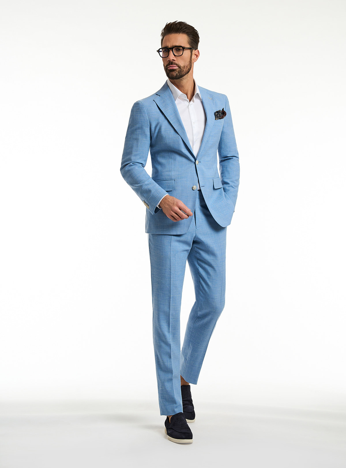 Costum Venetia Chic Consiglieri albastru deschis cu cămașă albă