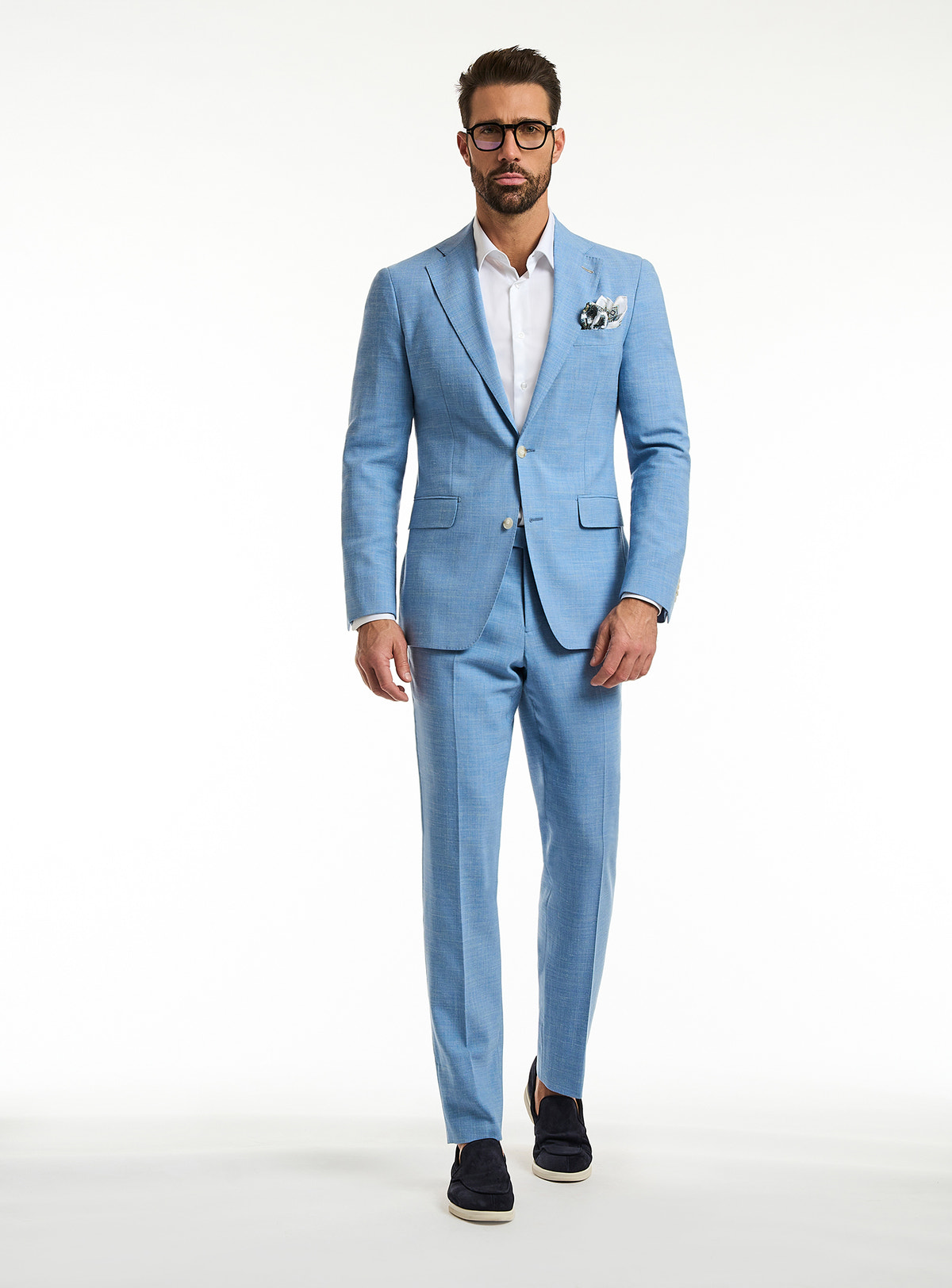 Costum Venetia Chic Consiglieri albastru deschis cu cămașă albă