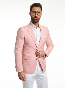 Sacou Florence Sartoriale Consiglieri roz, cu batistă albă și pantaloni albi