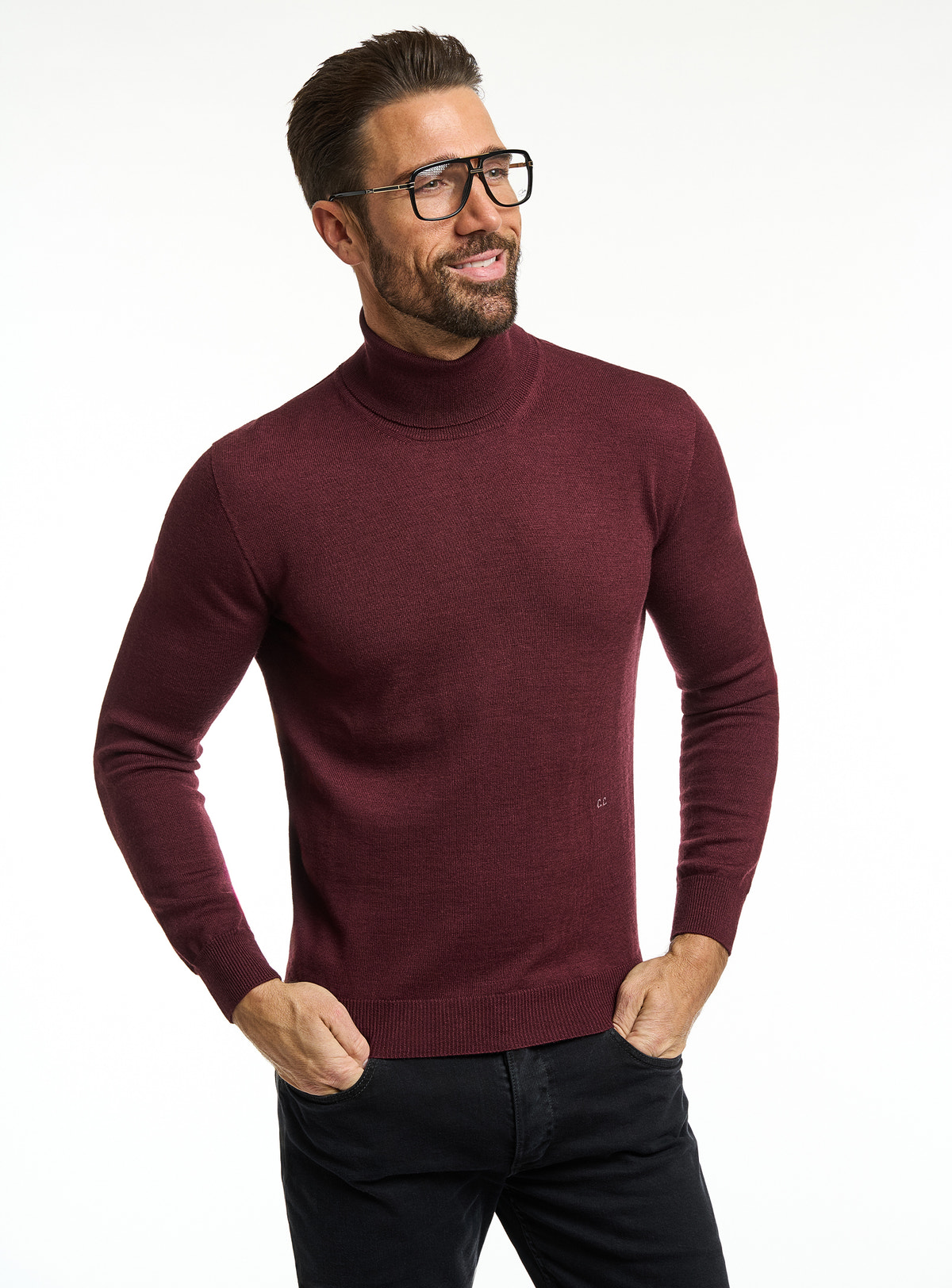 Maletă Consiglieri bordo cu pantaloni negri