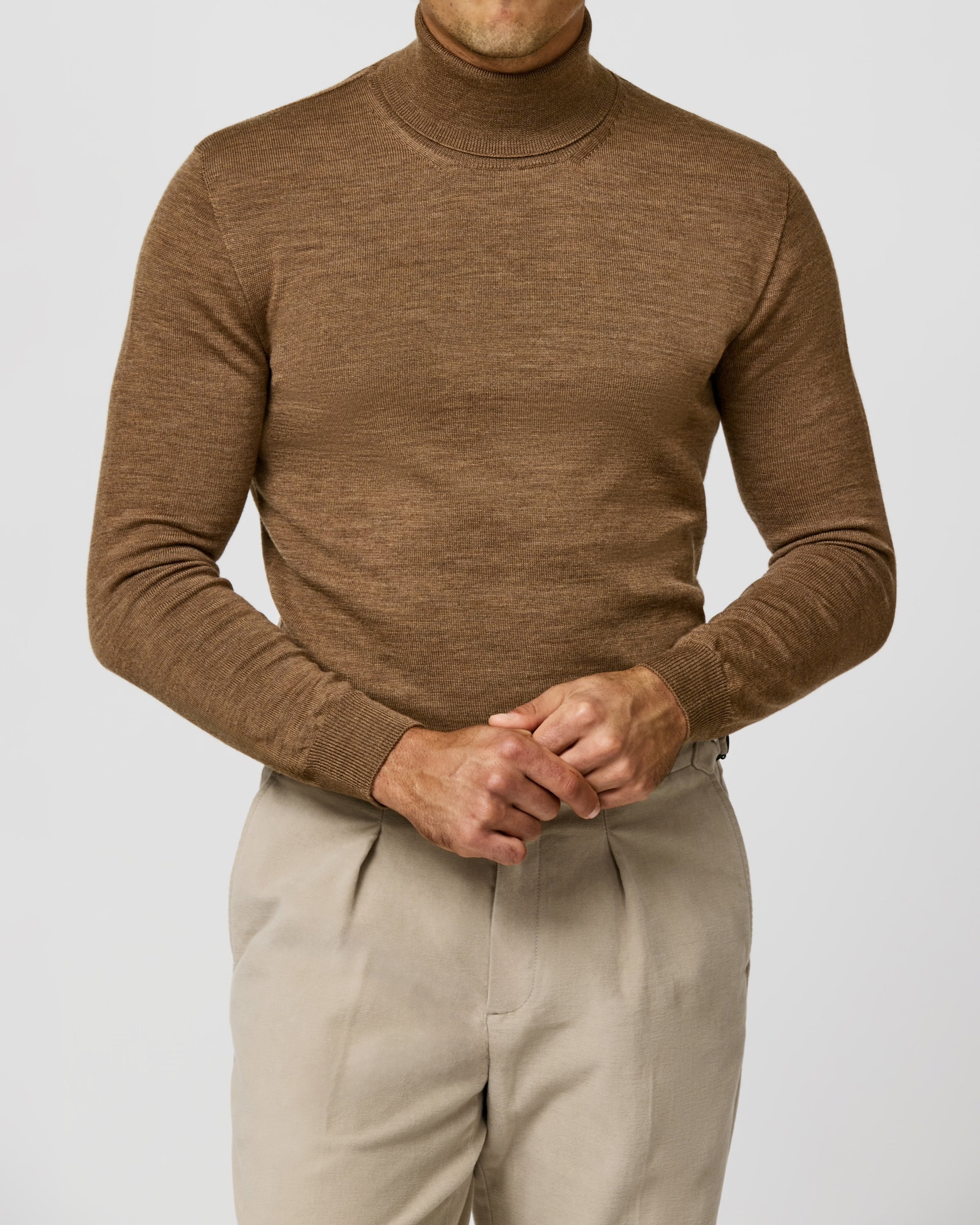 Knit Brown Wool mélange extra-fine merino