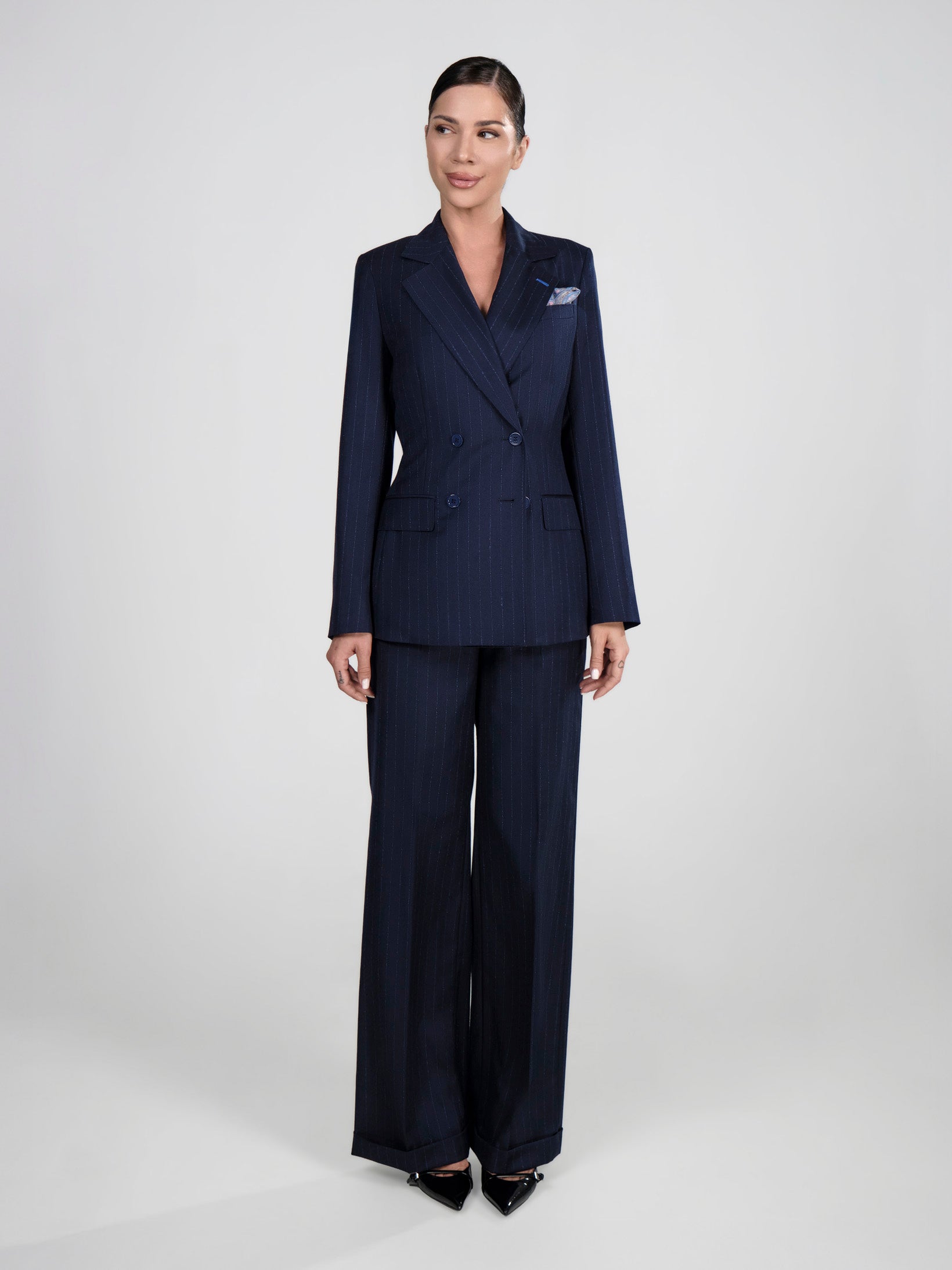 Navy Pinstripe – Timeless Authority