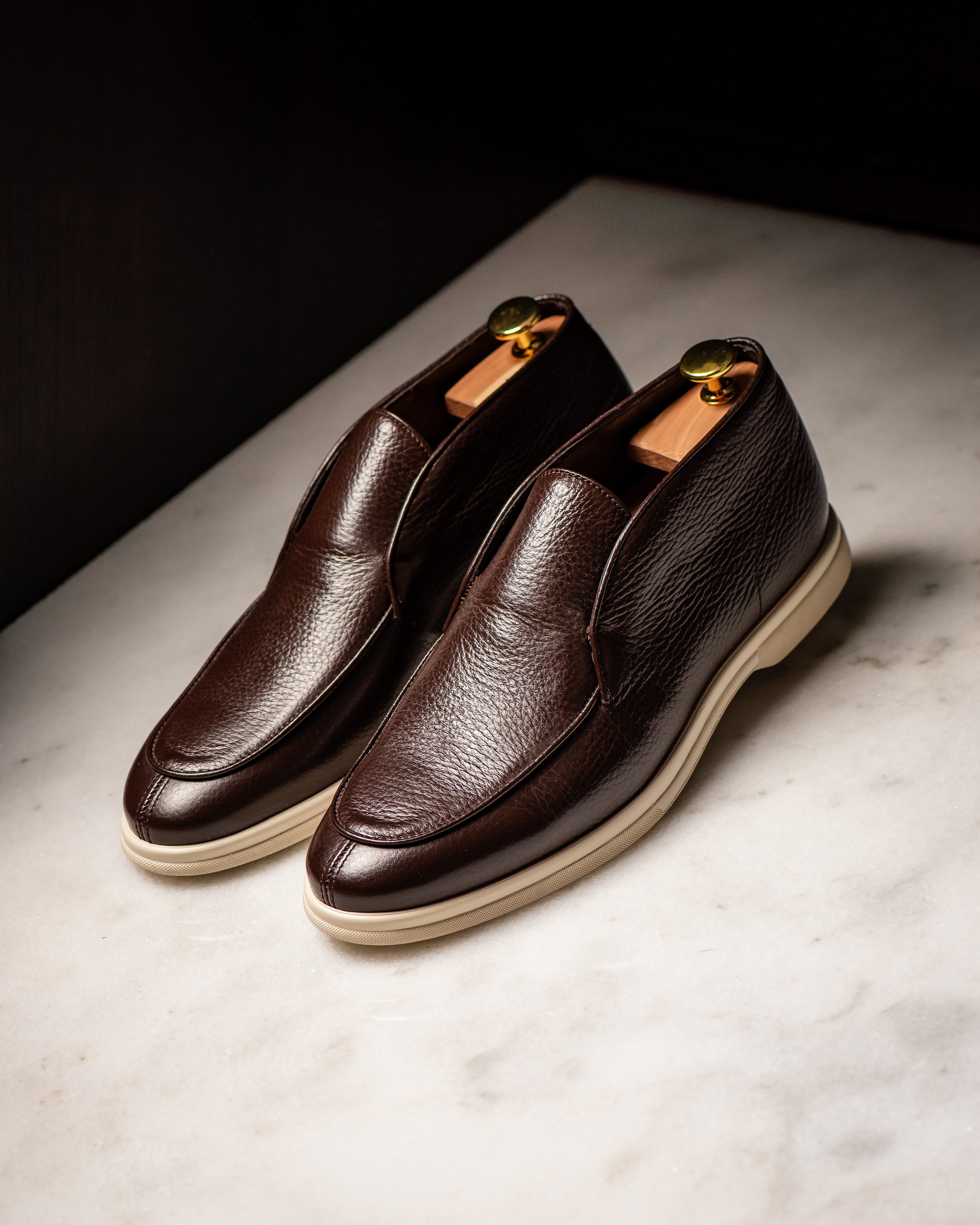 City Loafers - Mid Top in Grain Leather Dark Brown