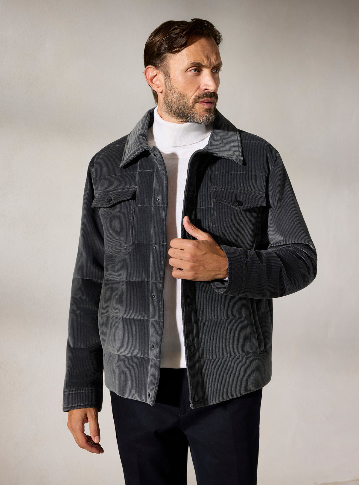 The Graphite Quilted Overshirt