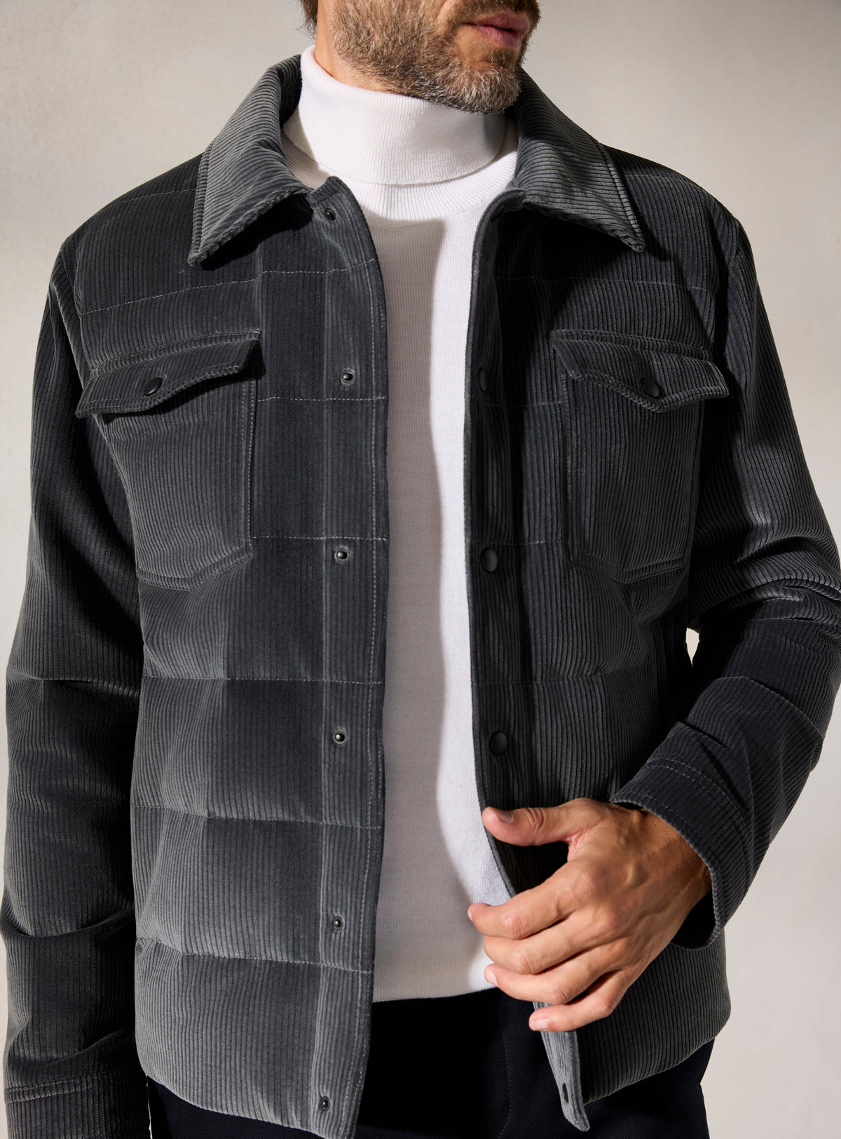 The Graphite Quilted Overshirt