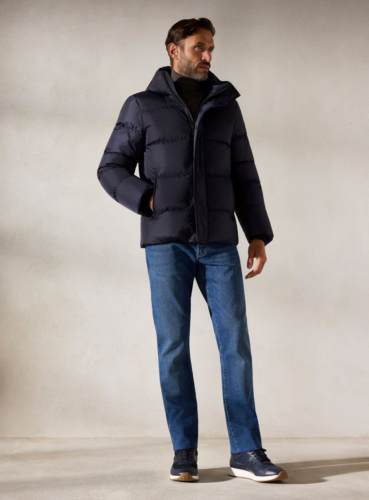 The Navy Hooded Jacket