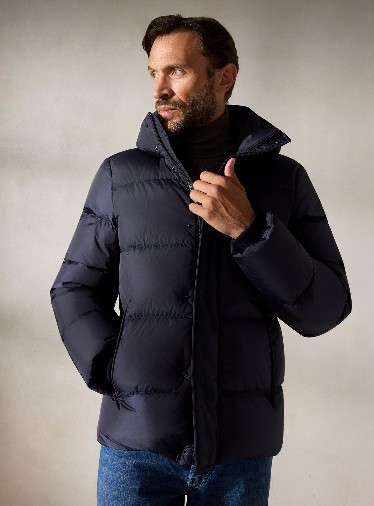 The Navy Hooded Jacket