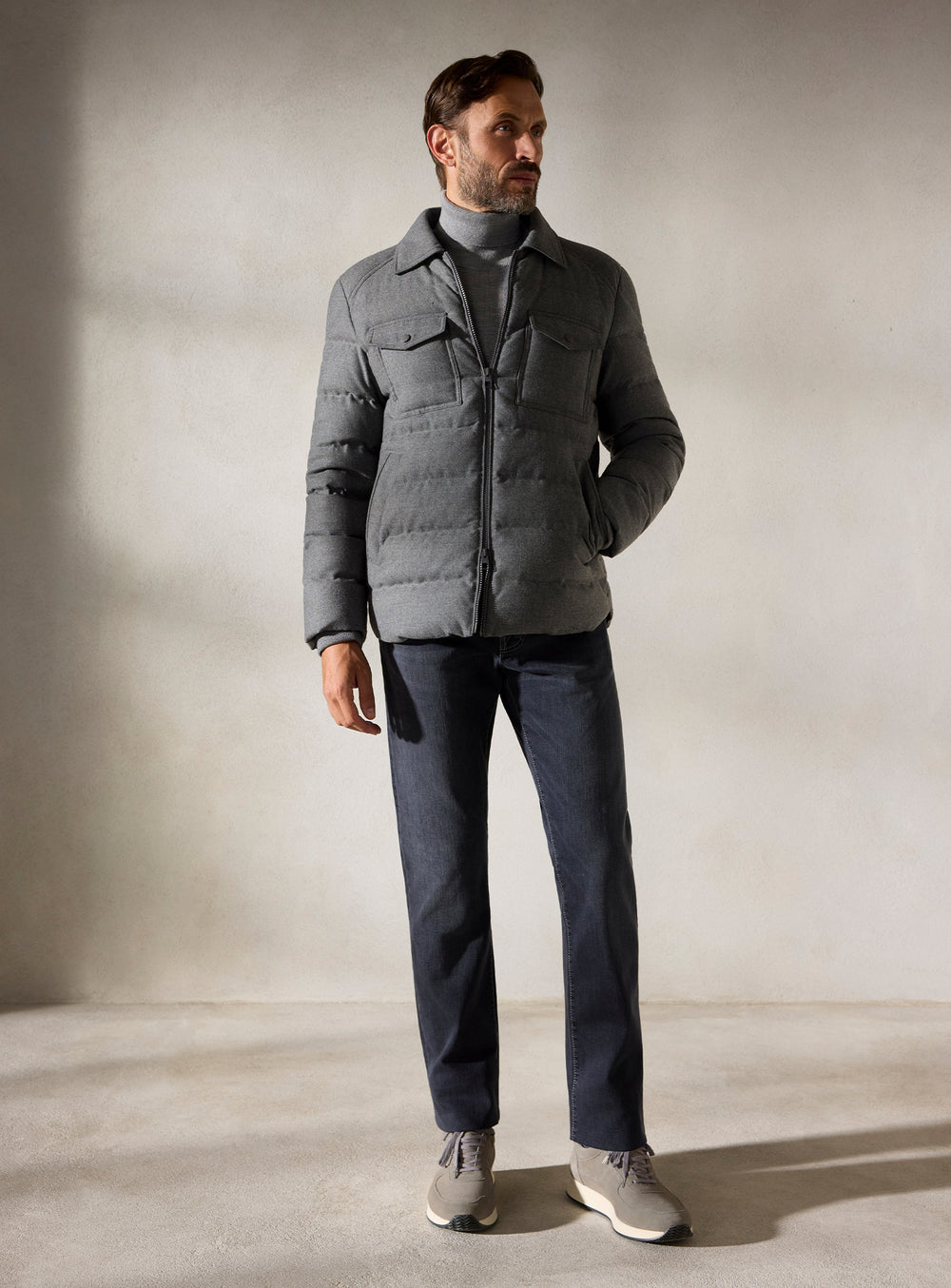 The Grey Quilted Overshirt