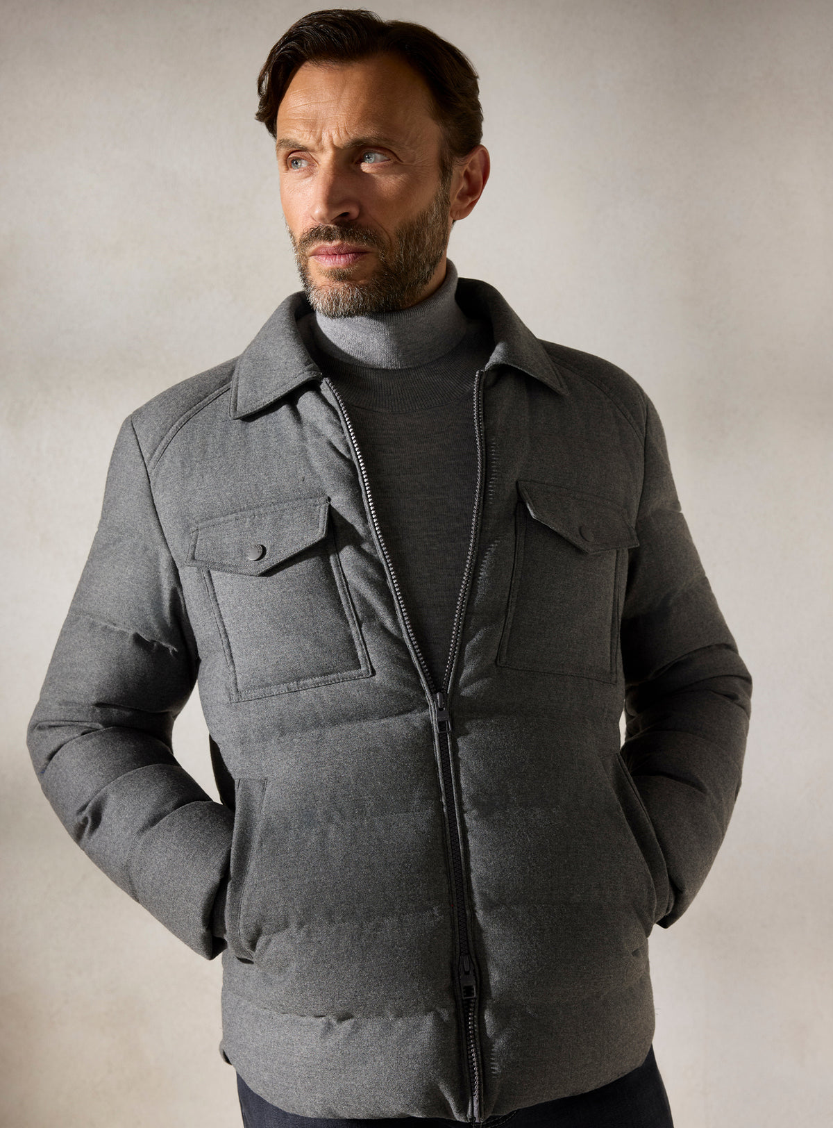 The Grey Quilted Overshirt