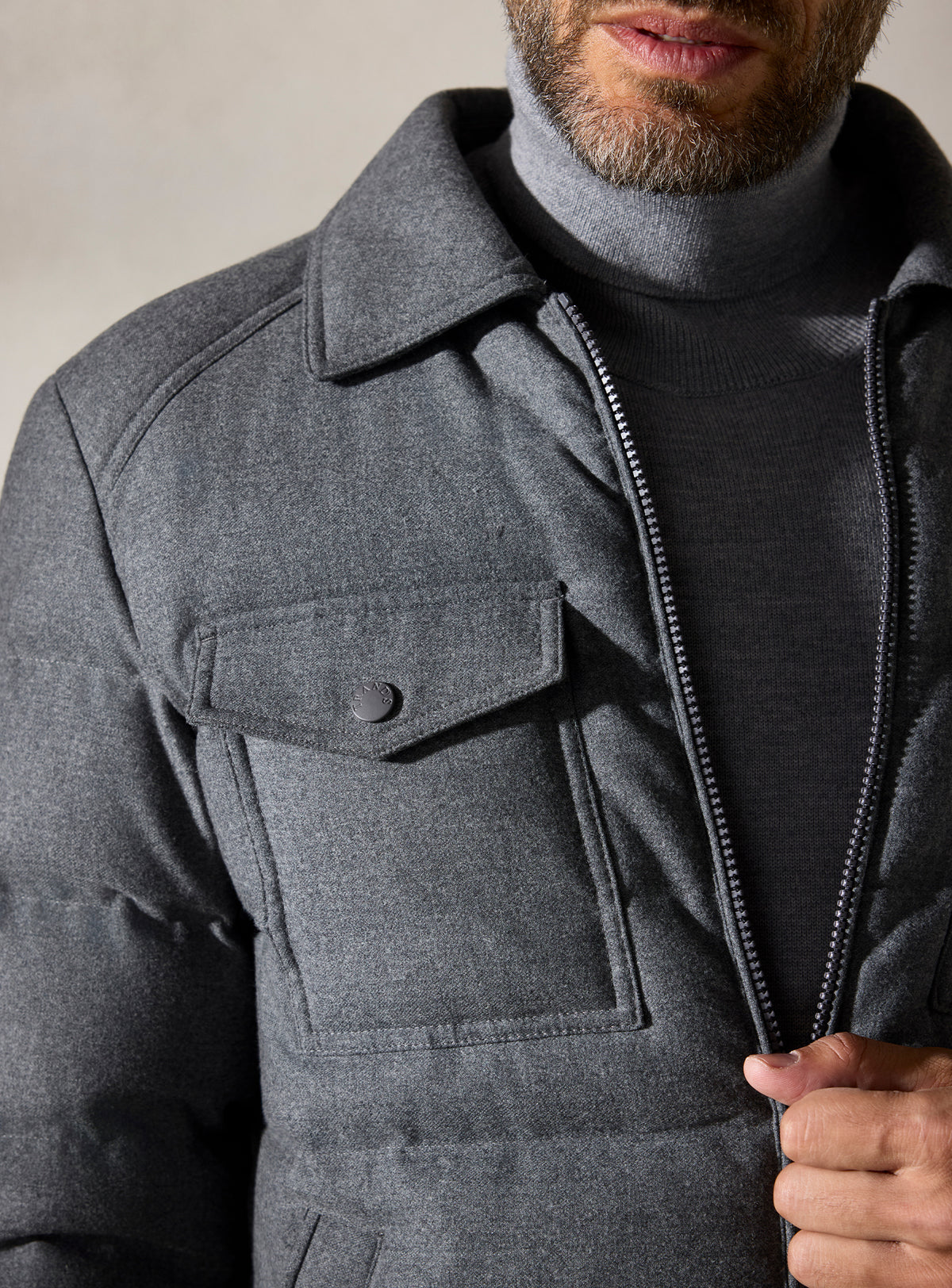 The Grey Quilted Overshirt