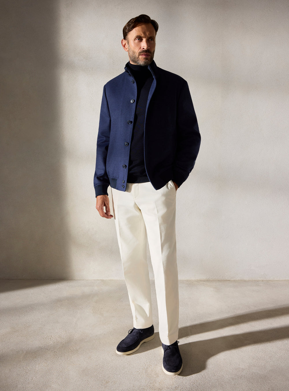 The Navy Stand-Collar Jacket