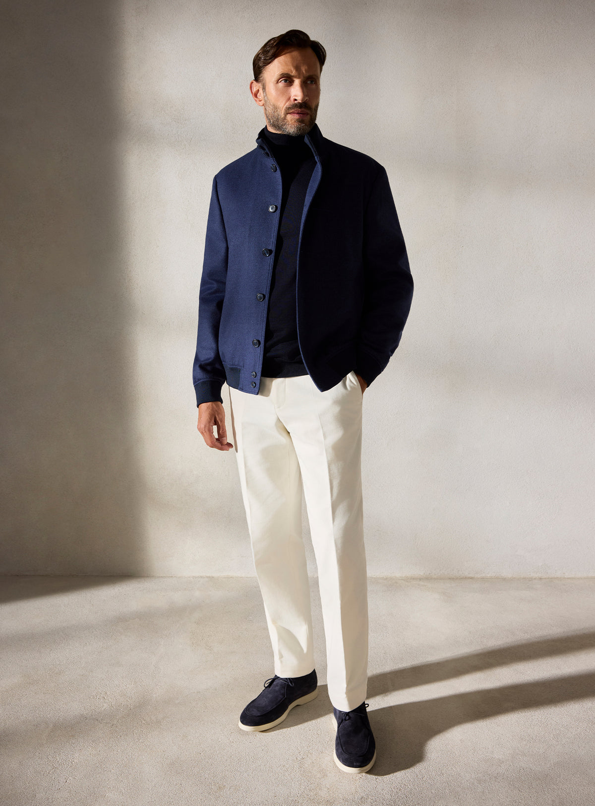 The Navy Stand-Collar Jacket