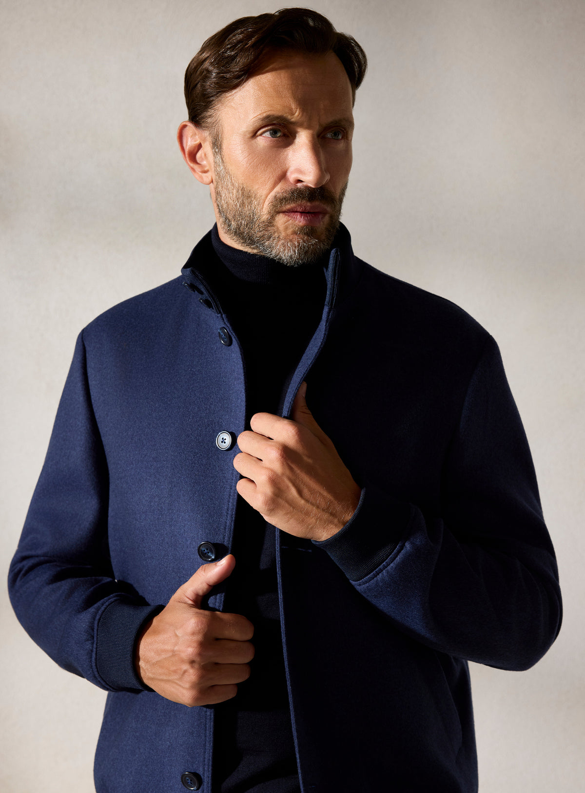 The Navy Stand-Collar Jacket