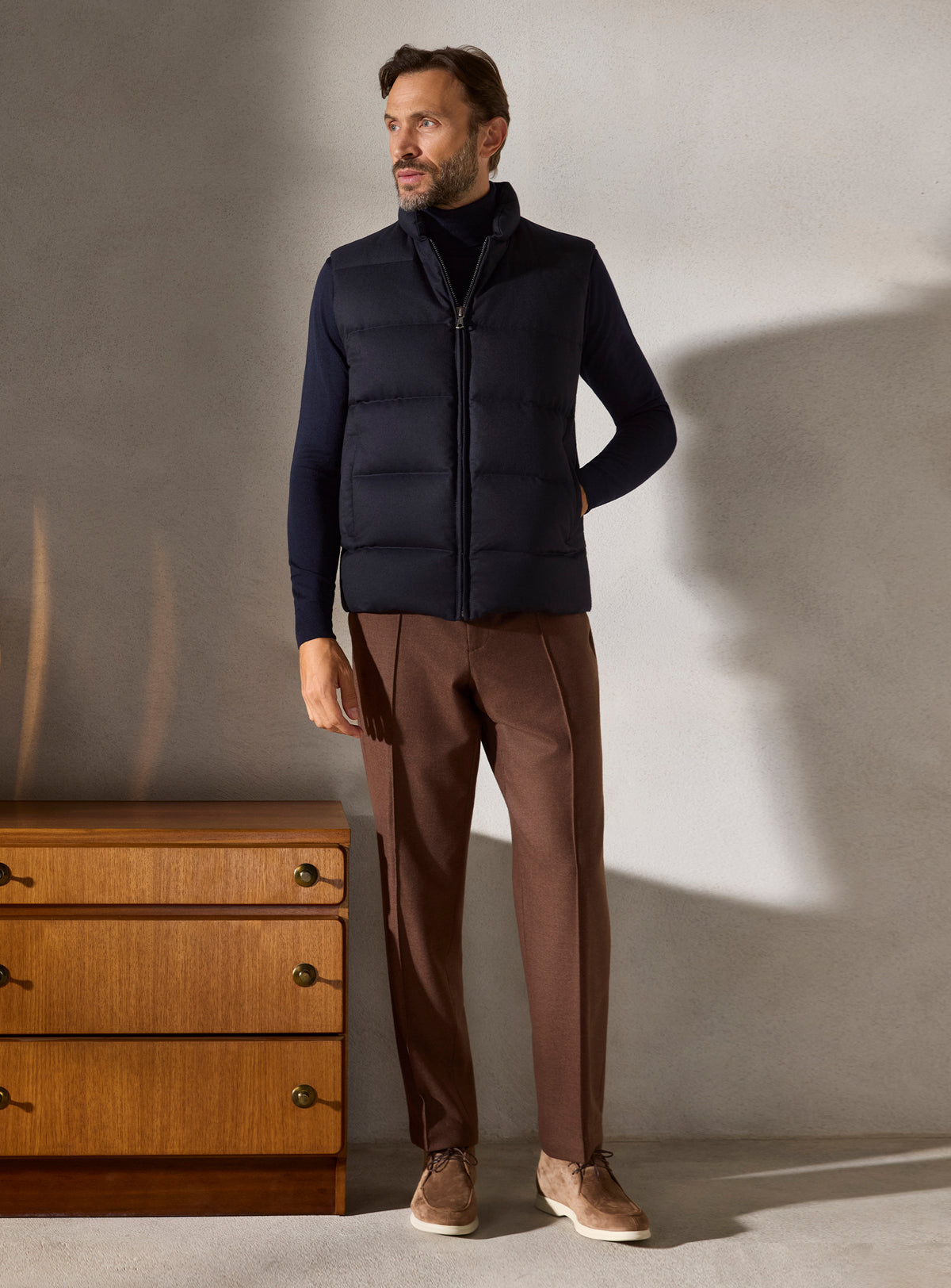 The Navy Quilted Gilet