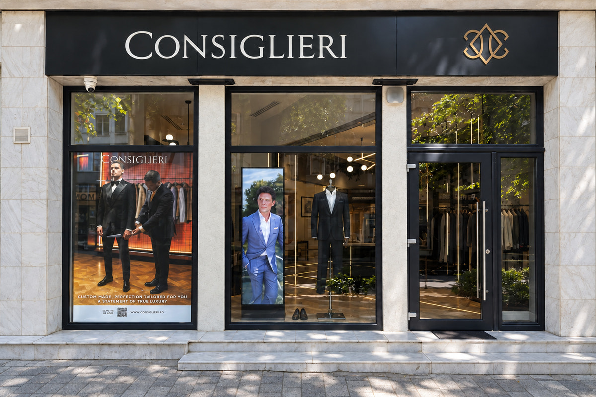 Fațada și intrarea showroomului de pe Bulevardul Tomis 88.