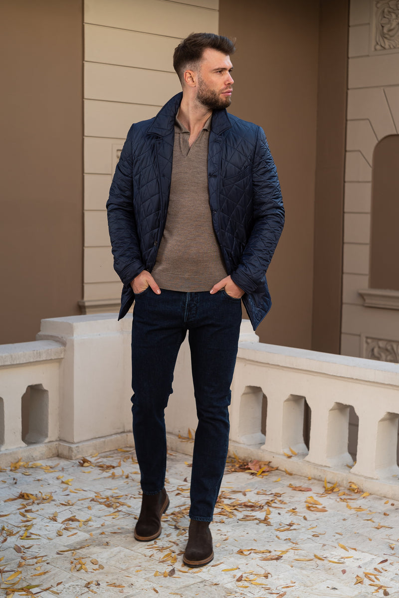 Quilted Jacket Navy Blue Consiglieri